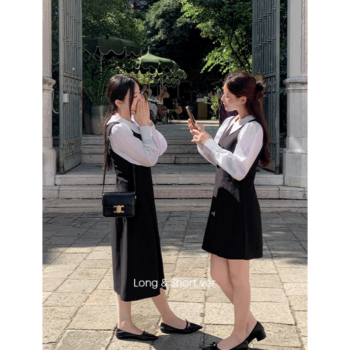 자체제작캐디 카라블라우스 배색 원피스2type숏,롱