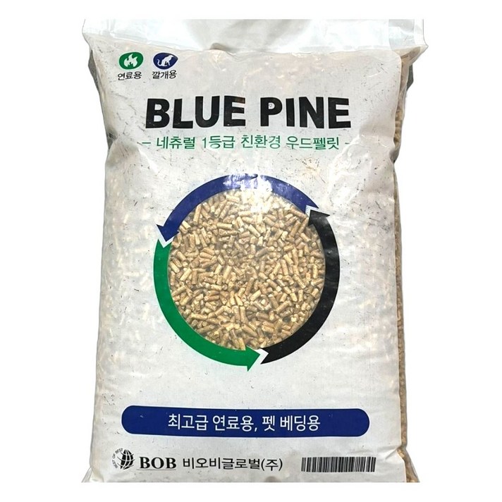 자재1번가 프리미엄 우드펠렛 블루파인 목재펠렛 캠핑 난로용 고양이베딩, 10개, 15kg
