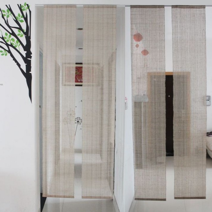 삼배 조각보 모시가리개 커튼 가림막 분리형 파티션 발 중문커튼