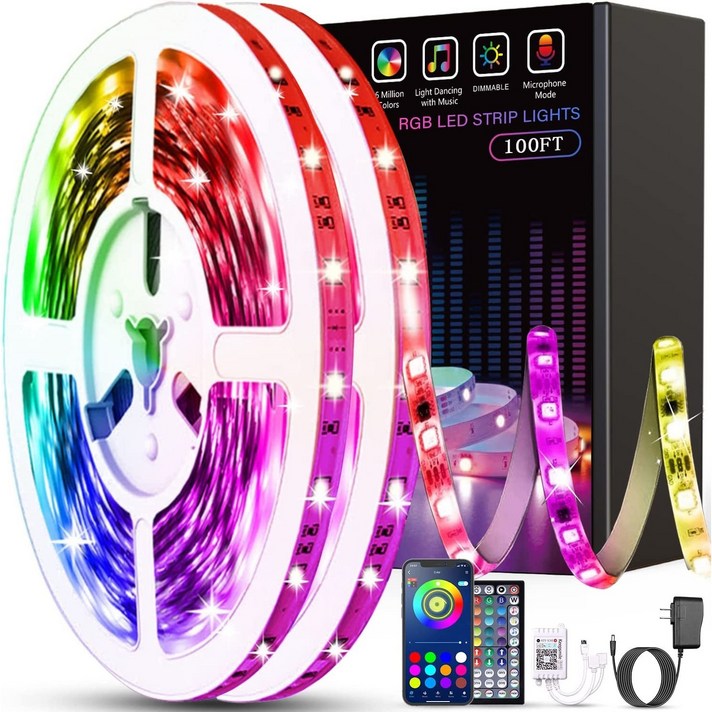 txzzy 간접조명 10m RGB LED 스트립 app 블루투스 앱 음악 동기화 변색