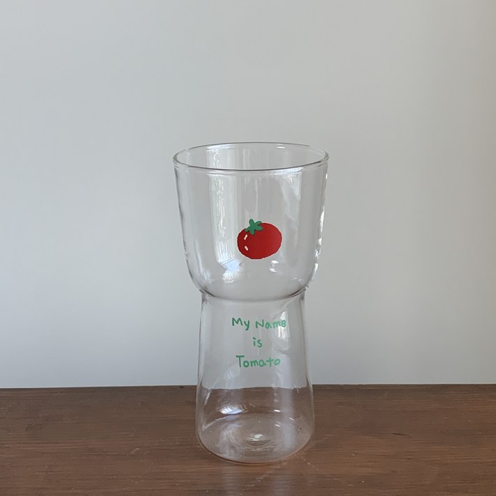 마이네임이즈토마토 귀여운 내열 예쁜 유리컵 450ml