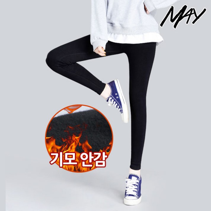 메이 여성용 타이즈 양모 밍크 기모 레깅스 SXL