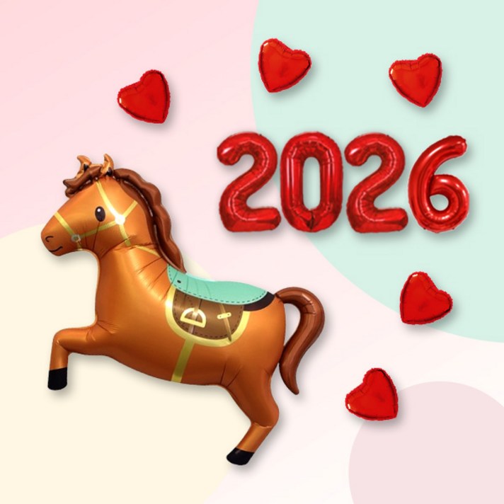 파티지 말풍선 세트  2026년 말의해 말띠풍선 포토존 새해 신년행사 병오년