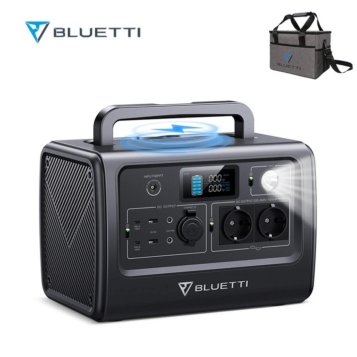 BLUETTI 블루에티 EB70 1000W 716Wh파워뱅크 휴대용 초고속충전 대용량배터리 캠핑용 차박용 태양광 발전기 인산철 220v배터리 낚시 야외작업용, EB70