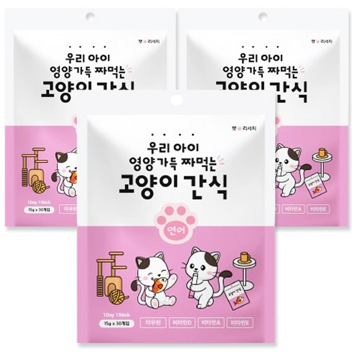 퐁츄르 짜먹는 고양이 간식, 연어, 15g, 90개 퐁츄르 짜먹는 고양이 간식, 연어, 15g, 90개