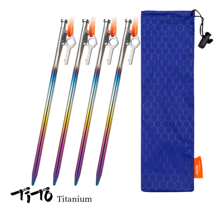 티토 티타늄 텐트용 텐트팩 텐트못 20cm 30cm 40cm, 4개
