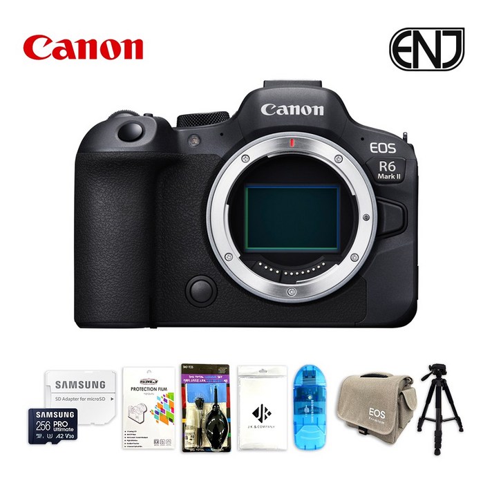 [캐논정품] EOS R6 Mark II BODY 미러리스 카메라+삼성 메모리 256GB+6종 풀패키지 / ENJ