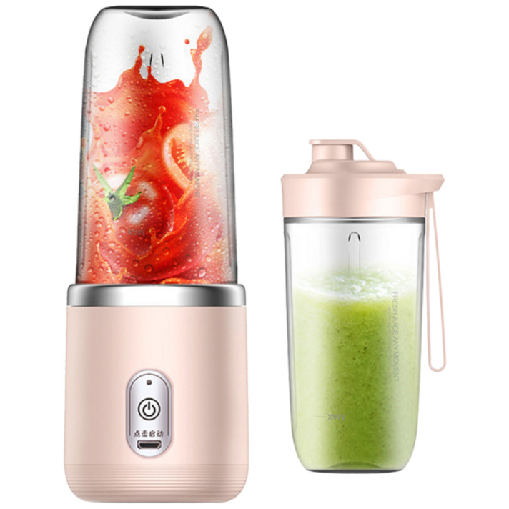 HOMIE 믹서기  2개 용기 휴대용 미니 믹서기 USB 충전식 무선 믹서기