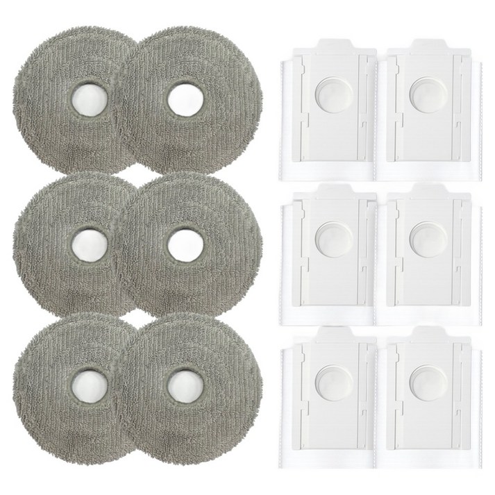 멋진공간 삼성 비스포크 Ai 스팀 제트봇 호환 먼지봉투 6p  물걸레 6p 소모품 세트, 1세트, 단일상품