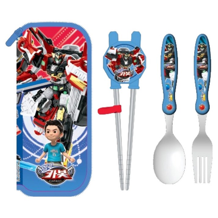 르번 헬로카봇16 알찬교정 젓가락 풀세트, 혼합색상, 1개, 스푼  젓가락  포크  케이스