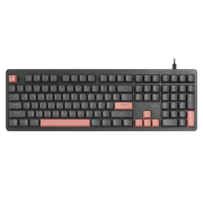 지클릭커 파도프로젝트 제주바다 풀윤활 플런저 무소음 108 유선 키보드