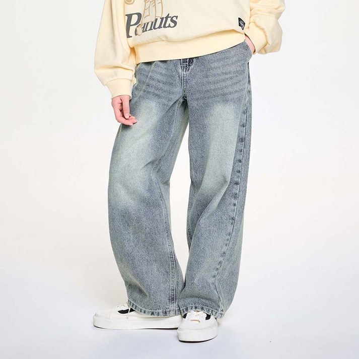 젤리스튜디오 루즈 스트레이트 핏 워싱 데님팬츠