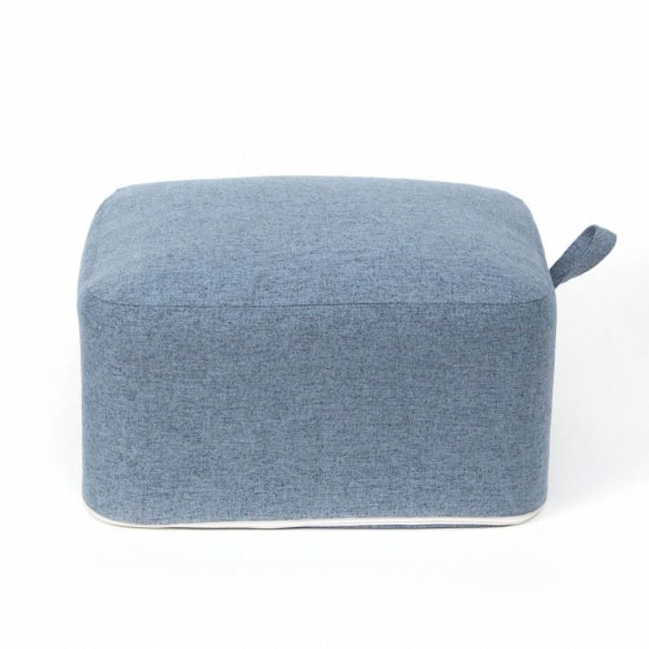 트리 홈인러브 린넨 사각 스툴 40 x 30 x 20 cm, 블루
