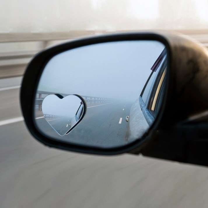 올라올라 하트모양 사이드 백미러 보조거울 사각지대, 1개, 전차종