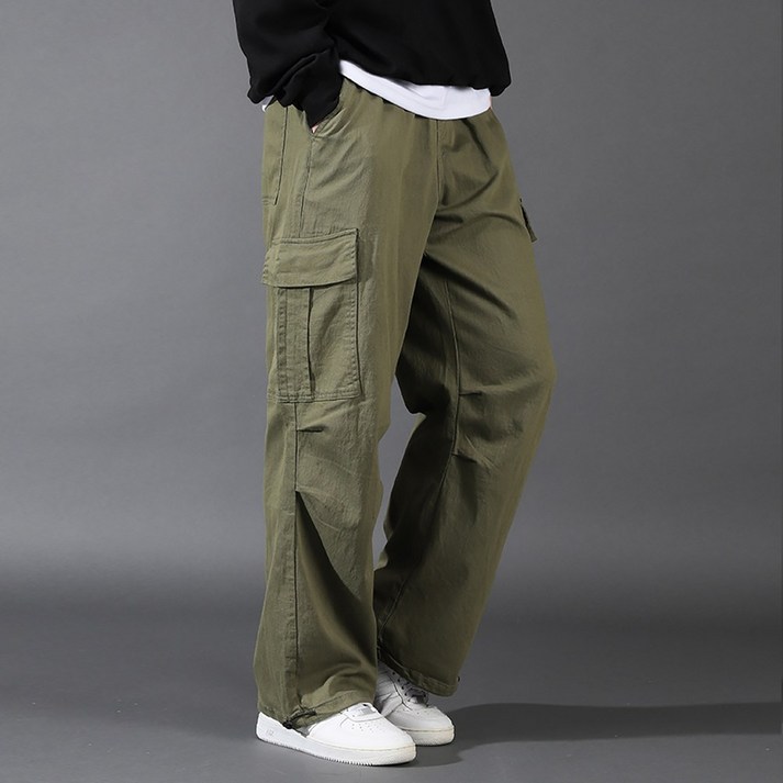 후앙스 와이드 면스판 카고 포켓 스트링 팬츠 GZCP4991