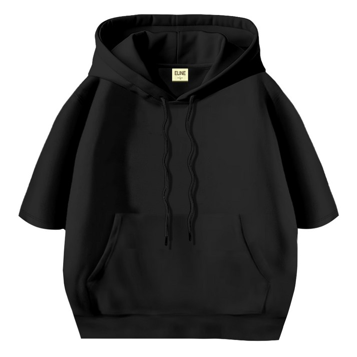 이라인 국산 반팔 후드티 오버핏 빅사이즈(~2XL) 남녀공용 루즈핏 특양면 무지