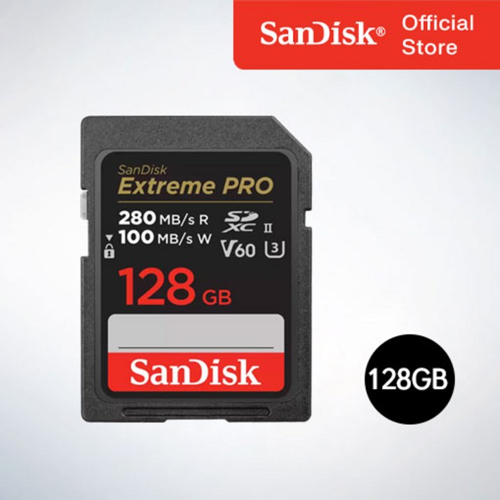 샌디스크코리아 공식인증정품 Extreme Pro 익스트림 프로 SDXC UHS2 SD메모리카드 UHSII V60 SDXEP 128GB 샌디스크코리아 공식인증정품 Extreme Pro 익스트림 프로 SDXC UHS2 SD메모리카드 UHSII V60 SDXEP 128GB