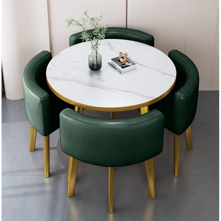 semoharu 4인용 원형식탁 800 테이블 의자 세트 카페 사무실 대기실