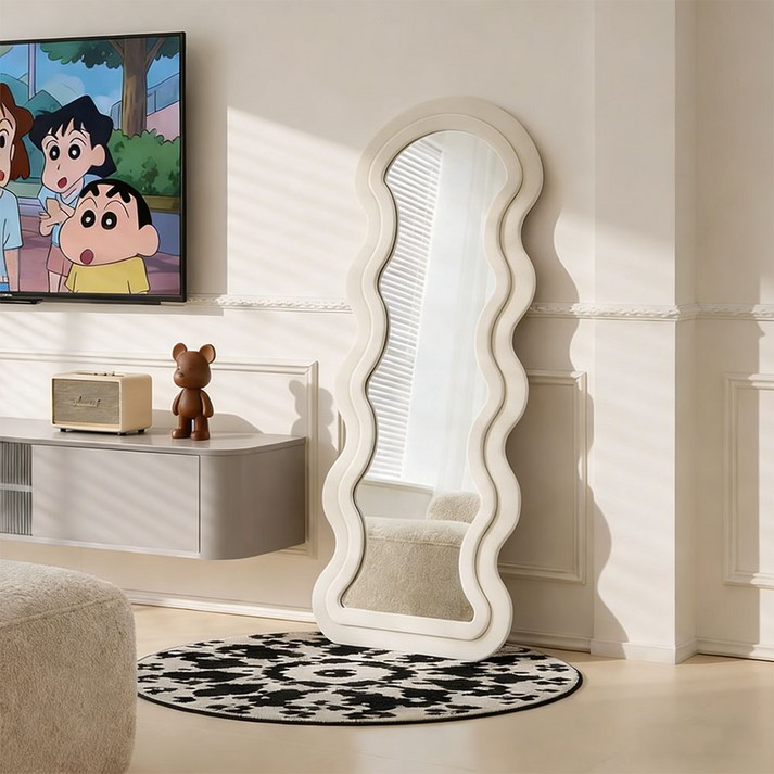 Comfy Nest 웨이브 물결 스탠드 전신거울 인테리어 비정형