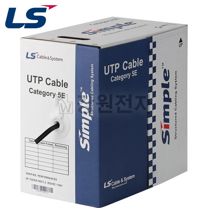LS전선 CAT.5E UTP 옥외용 케이블 200m 철심단선블랙 LS전선 CAT.5E UTP 옥외용 케이블 200m 철심단선블랙