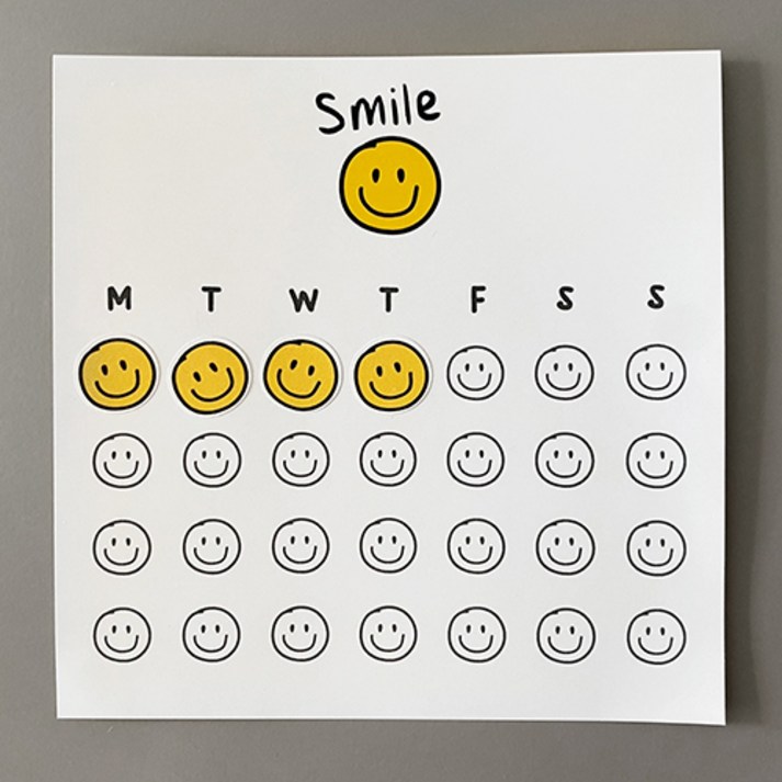 풀필 스마일 습관체크 목표달성 루틴 챌린지 위클리 플래너 칭찬스티커판  칭찬스티커 세트, 칭찬스티커12세트, 1세트
