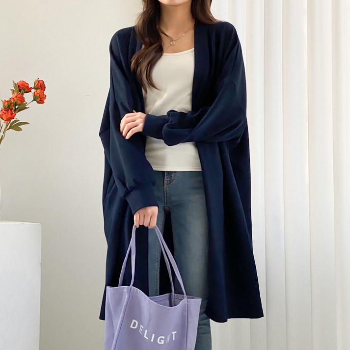 키메라제이  퍼프소매 오버핏 로브 롱가디건 3color