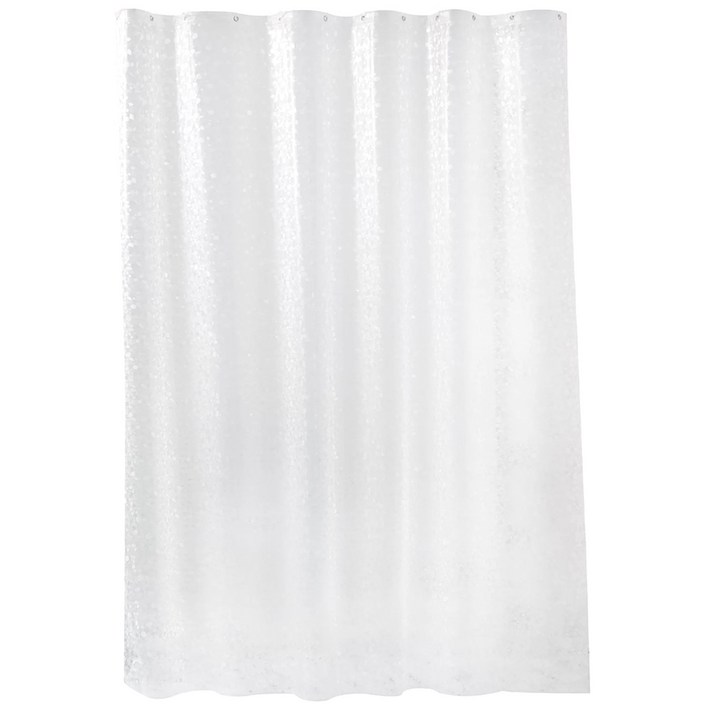 투데이리빙 페블 방수 샤워 커튼 곰팡이 오염 방지 욕실 가림막 가리개 무타공 다용도 화장실 장식  커튼링 12개 포함