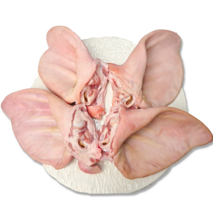 [미트애/미트kg] 국내산 큰 돼지귀 5개 (한돈) 냉동 수육 강아지 사료, 2개, 1.1kg