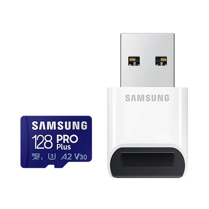 삼성전자 마이크로SD카드 PRO PLUS MBMD128SBWW 카드리더기 포함, 128GB, 1개