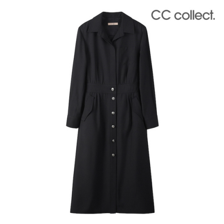 씨씨콜렉트 여성 정장 원피스 오피스 심플 데일리룩 CC콜렉트 버튼 포인트 셔츠 드레스 BKE241PSE12H2247938