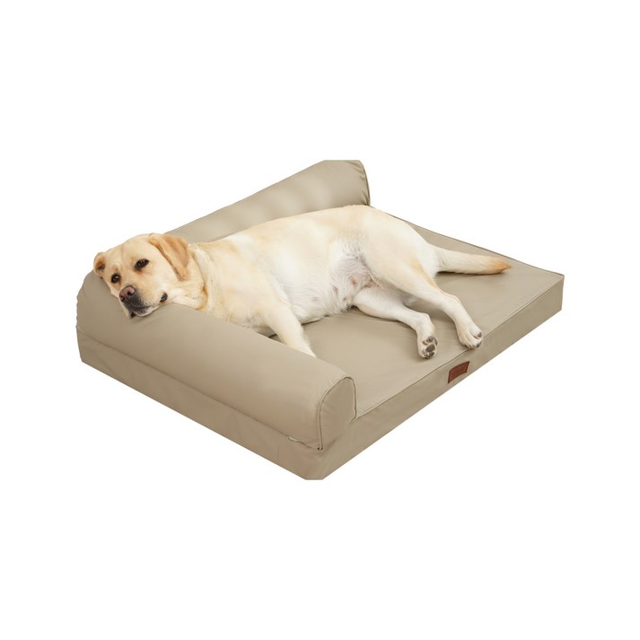 EMME L형 애견용 침대 방수방상 펫침대, 1개, 스크래치 가죽-khaki