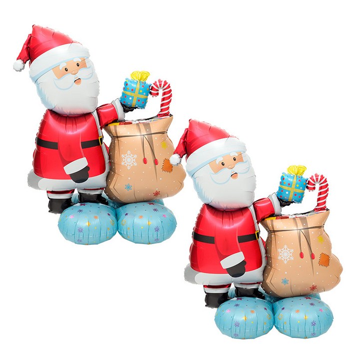 파티팡 크리스마스 XMAS 에어벌룬 산타 선물꾸러미 대형 산타크로스풍선 산타풍선 80cm105cm 2개입