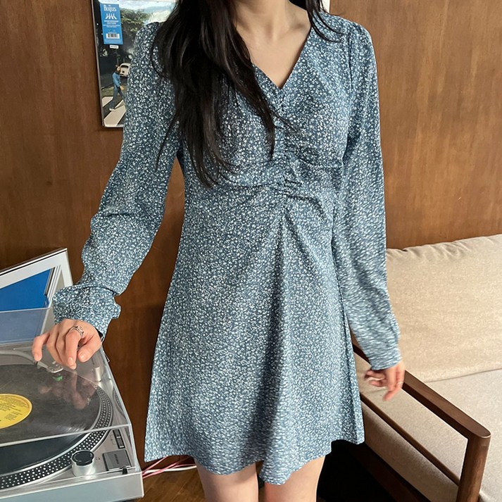 디아미뇽 베리문 셔링 미니원피스