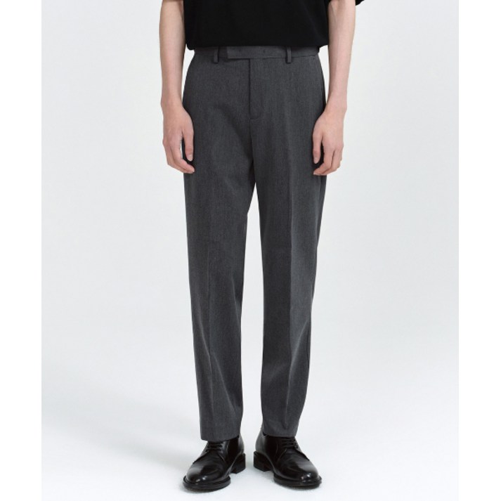 무신사스탠다드 릴렉스드 테이퍼드 히든 밴딩 크롭 슬랙스 미디엄 그레이 MMAPL3Z06MR