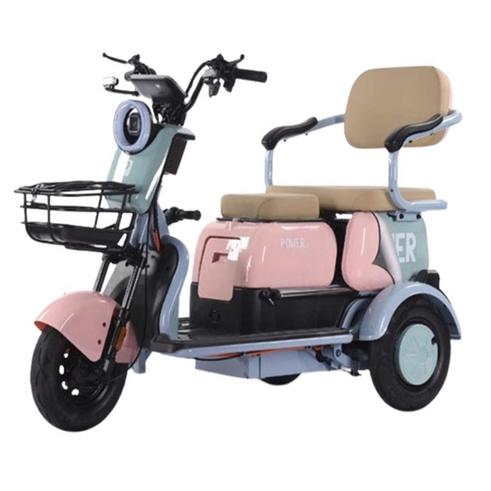 밸런트 안전한 삼륜 전동바이크 세발 전기스쿠터 출퇴근 고출력 리튬배터리 나들이 성인용, 베리핑크, a.800w_72v20a