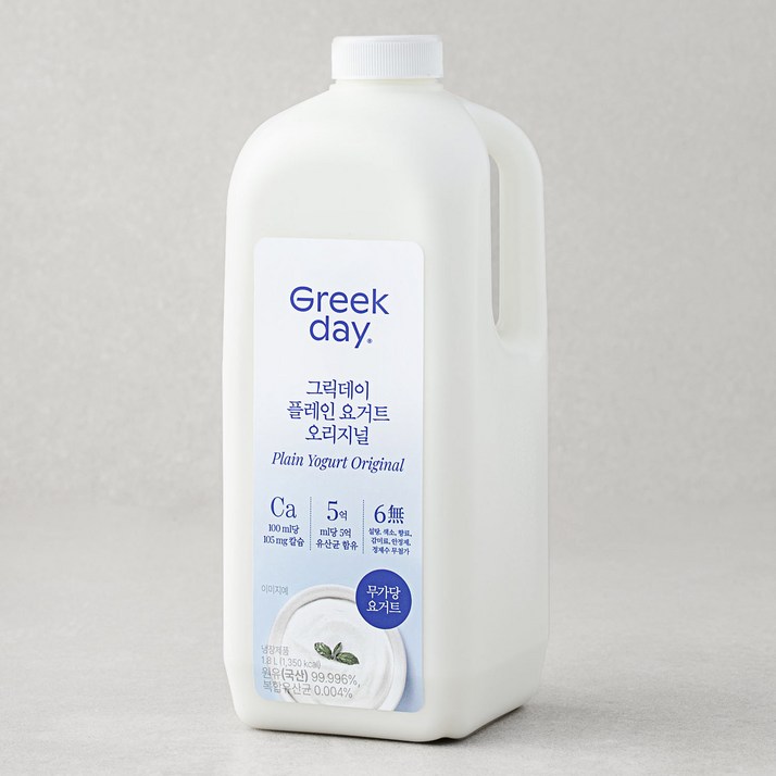 그릭데이 플레인 요거트 오리지널, 1.8L, 1개입, 1개