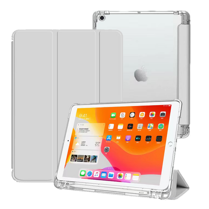 태블릿나라 클리어 애플펜슬 수납 태블릿 케이스, 그레이, 1개