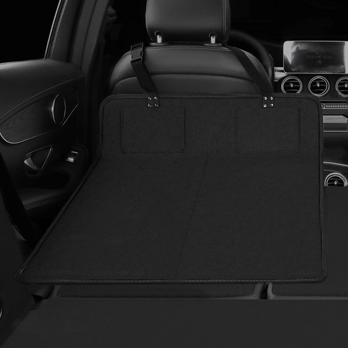 크로니클 차량용 뒷좌석 평탄화 캠핑 접이식 수납 매트 2포인트 L, 블랙, 컨텐츠 참조