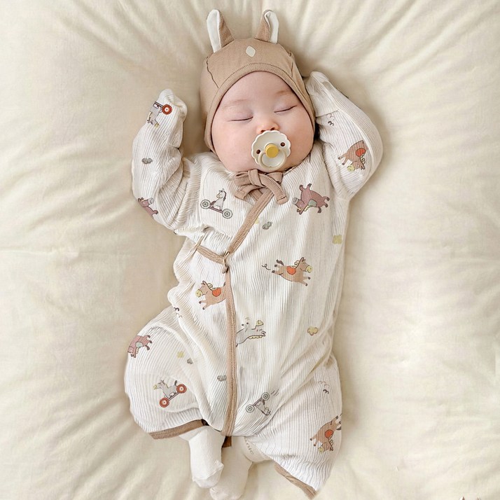 [ikii 신생아용 긴소매 배냇수트