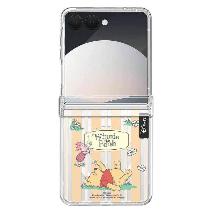 곰돌이푸 크리스탈 허니워크 디자인 맥세이프 투명 휴대폰 케이스