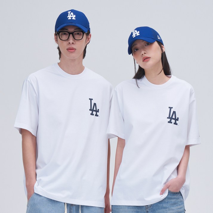 뉴에라 남녀공용 MLB 베이직 로고 LA 다저스 오버핏 반팔 티셔츠 1472130 뉴에라 남녀공용 MLB 베이직 로고 LA 다저스 오버핏 반팔 티셔츠 1472130
