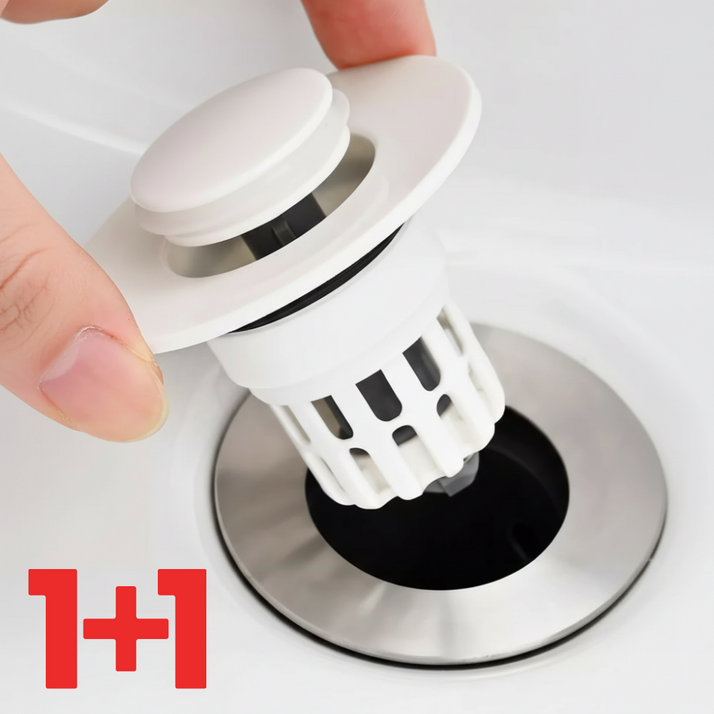 담하온 세라믹소재 자동팝업 세면대 욕조 배수구 마개 캡, 화이트, 2개 1세트
