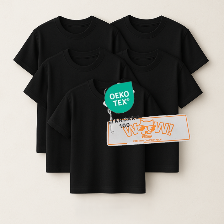 와우코지 5장 면티 30수 무지 라운드 오코텍스 빅사이즈 반팔 티셔츠 남녀공용