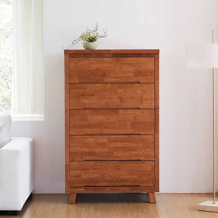 아르볼가구 아트 900 5단 원목 서랍장 수납장 월넛, 월넛, 5단