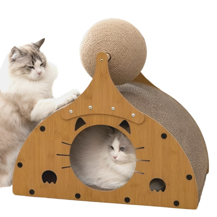 라이프굳즈 고양이 스크래쳐 스크래처 숨숨집 박스 하우스, 1개, 혼합색상