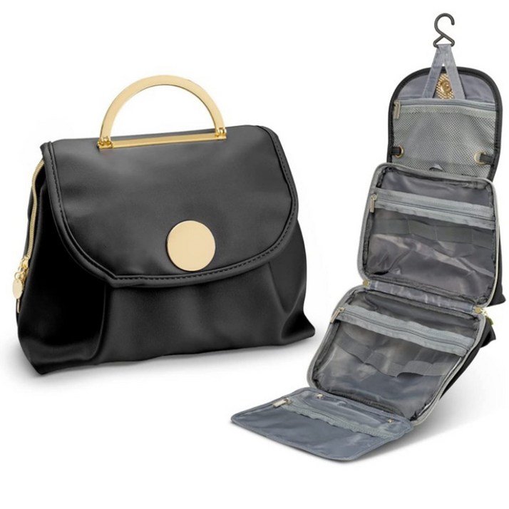 대용량여행용파우치 접이벽걸이수납워시백 세면도구 정리 4단