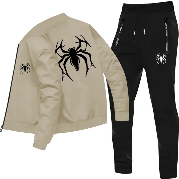 기획가ㅣ남성 스파이더 패턴 셋업 스포츠 캐주얼 상하세트