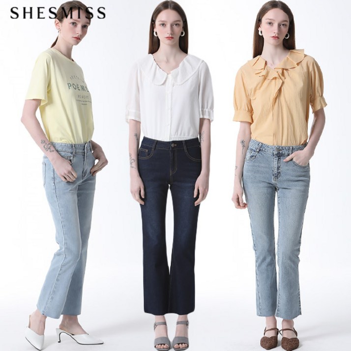 쉬즈미스 컷팅 워싱 데님 팬츠  택가격  138000원