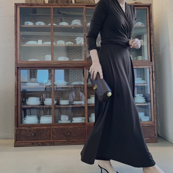 슬림 기모 롱 랩원피스 슬림 기모 롱 랩원피스