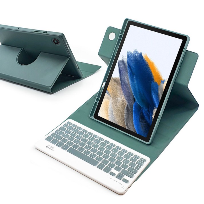 삼성 갤럭시탭 A8 2022 10.5인치 룬드 회전 블루투스 키보드 북커버 케이스 x200 x205, 룬드회전키보드케이스블랙